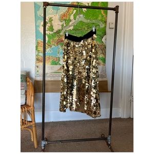 Gold Paillette A-Line Skirt